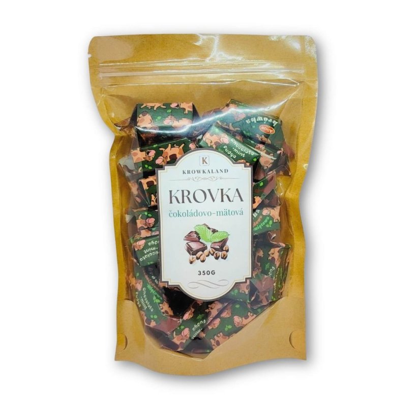 Krowkaland krovka čokoládovo‑mätová 350 g – produktové balenie