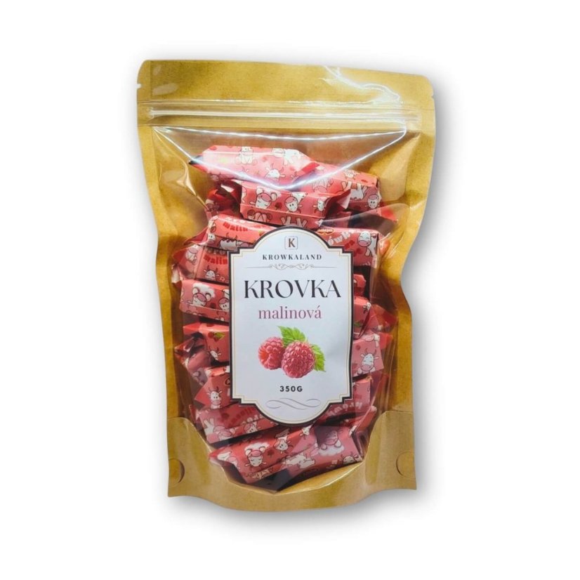 Krowkaland krovka malinová 350 g – produktové balenie